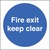 Fire Exit Keep Clear  - Rigid Plastic Sign 200 x 200MM