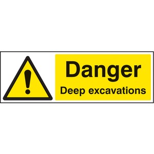 Danger Deep Excavations Rigid Plastic Sign 600x200MM
